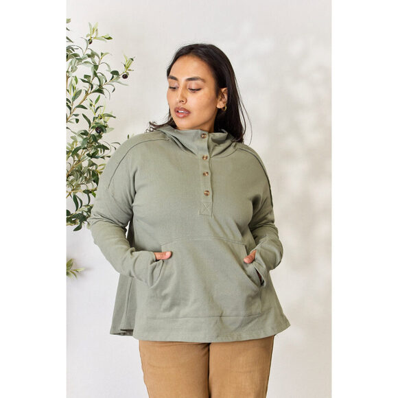 Culture Code Half Button Hoodie - Picture 1 of 14